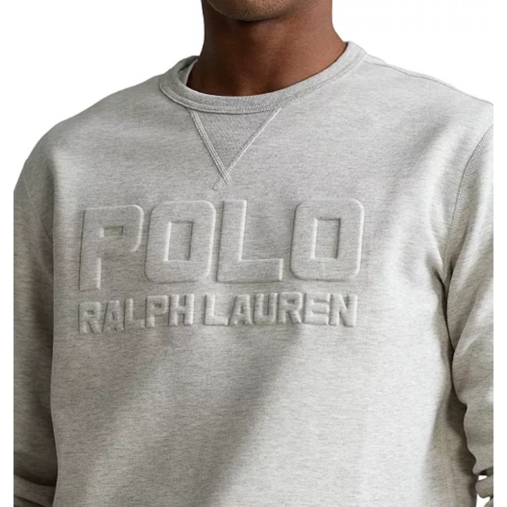 NWT Polo Ralph Lauren Mens Double knit logo print sweatshirt - lt sport heather